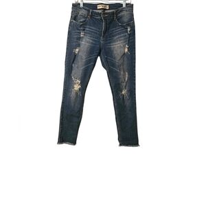 Monkey Ride Women's Distressed Blue Denim Jeans Size 13